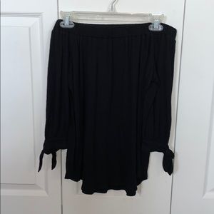 Black off the shoulder shirt